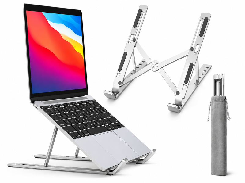 Premium Adjustable Laptop & Tablet Stand – Foldable Aluminum Portable Folding Stand — 2